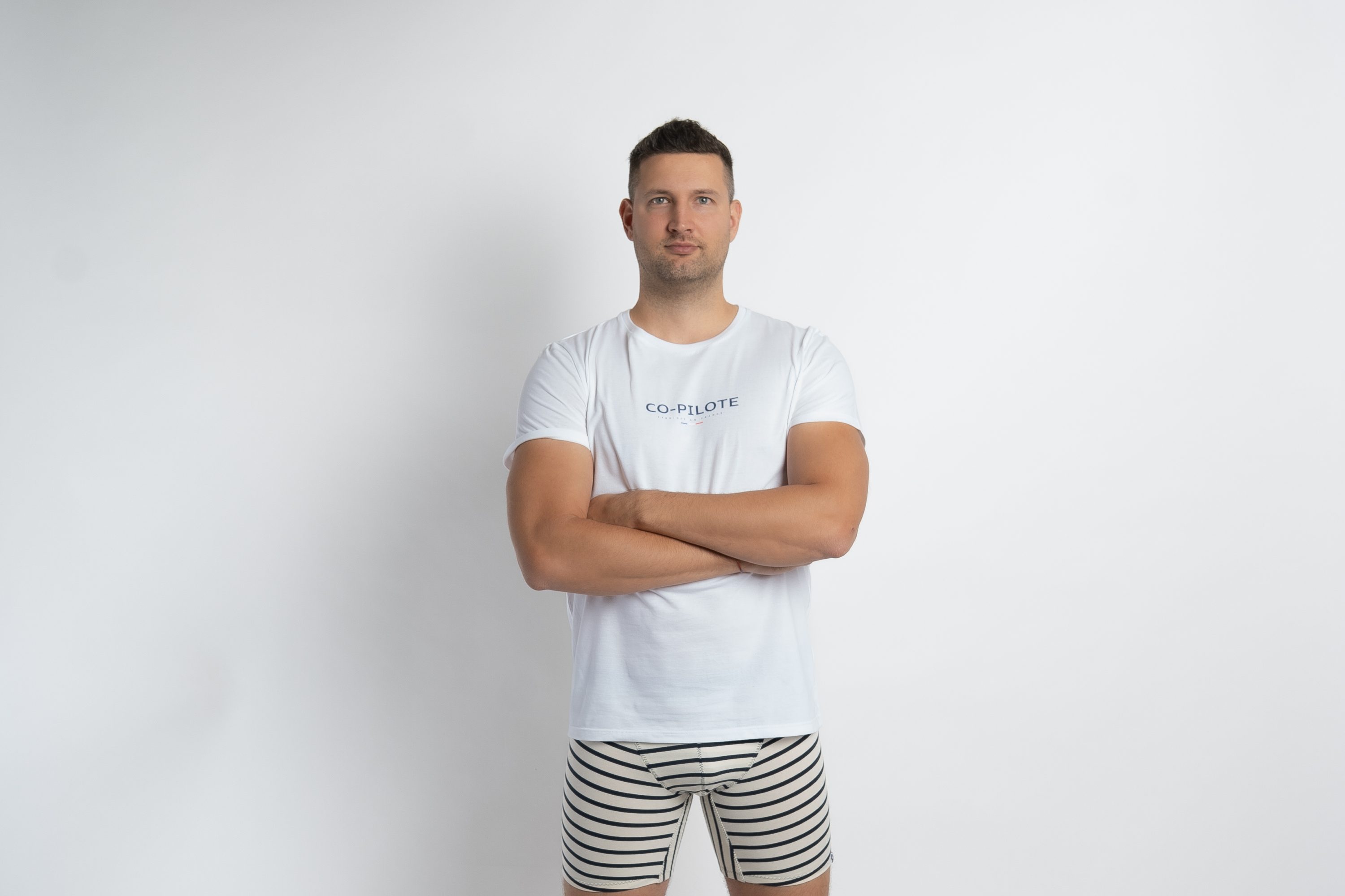 T-shirt homme blanc CO-PILOTE